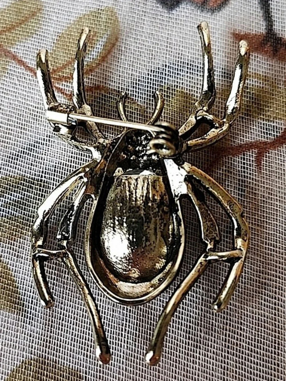 Crystal Glass Rhinestones Spider Brooch Pin Halloween Jewelry Very Good Quality